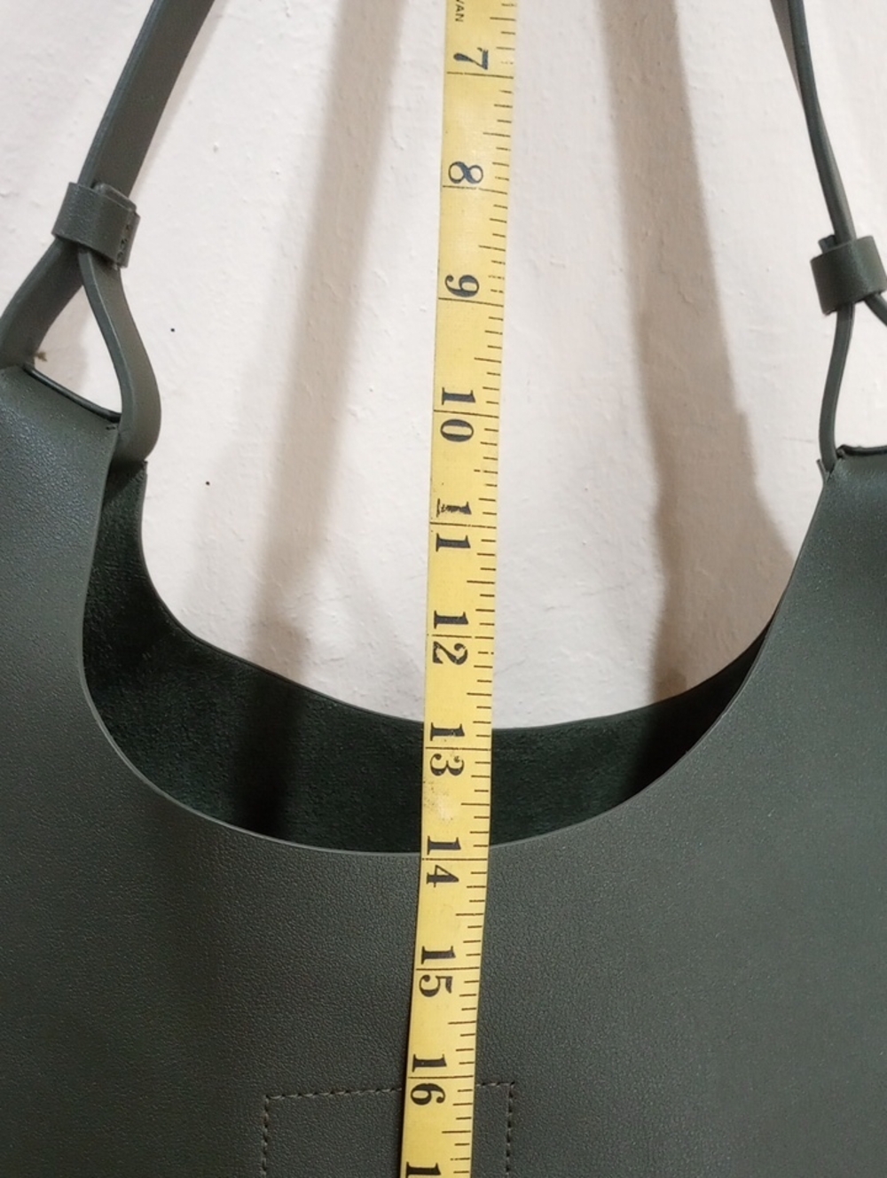 Neiman Marcus Vegan Leather Olive Green Open Tote Bag/Shoulder Purse - NWOT! - Picture 13 of 13